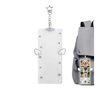 Huvqianu Porte-clés photo transparent de 15,2 x 7,6 cm avec clip en forme d'aile de dessin animé - pour femmes, hommes, , amis, Saint-Valentin, anniversaire, vacances, sac à main, noir/blanc