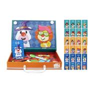 Huvqianu Puzzles Magnétiques pour Tout-Petits | Jouets Éducatifs Double Face,Jeux Magnétiques pour,pour D'Âge Préscolaire Garçons Adolescents Apprentissage Maternelle Adultes Voyage Fille Salle De