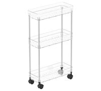 Huvqianu Rolling Utility Cart, Storage Organiser, Cart with Wheels, Spacious and Mobile Design, 1300g/1650g, Tiered Shelf Stand for Bathroom, Kitchen, Living Room
