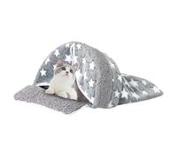 Huvqianu Sac de couchage d'hiver pour chat - Lit confortable en forme d'arche pour chat - Tente fermée - Antidérapant - Lit d'intérieur pour chat - Lit pour chat d'intérieur - Sac de couchage pour