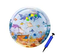 Huvqianu Sensory Water Play Mat, Cat Round Inflatable Play Pad, 11.81x11.81in Interactive Floating Toy, Portable Enrichment Cooling, Comfortable Pet Bed for Summer Indoor, Outdoor Use