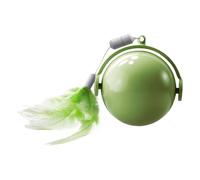 Huvqianu Smart Cat Ball Toys, Interactive Exercise Rolling Ball, 3.35 X3.35in Obstacle Avoidance Design, Feather Teasing Feature, Automatic Moving Pet Toys for Cats, Kittens, Playtime