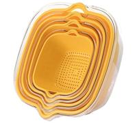 Huvqianu Strainer Bowl, 8x Multi Use Food Colander, 2 Tier Thickened Drain Basket, Fast Washing Tool for Pasta Rice Vegetables Fruits, Efficient Kitchen Prep Bowl with Handle 10.24x10.83x3.94 Inches
