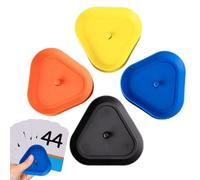 Huvqianu Triangle Card Holder, Poker Game Cards Stand, 3.35x3.54in Compact Tabletop Holders, Stable Hands Design, Games Night Accessory for Family, Friends, Adult, Kids
