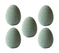 Huvqianu Œufs De Pâques en Tricot,Guirlande Tricotée 5 Pièces | Œufs Pastels,pour Guirlande Décoration Maison Bureau Fête Célébration Vase et Couronne