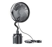 Huvqianu Ventilateur Pour Porte-Gobelet De Voiture | Ventilateur de Refroidissement pour Véhicule,Accessoire Rechargeable 12V/24V À 3 Vitesses Pour Camionnette, Camping-Car Et Véhicule