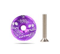HUVZOR 1 pièce Bouchon de Potence VTT, Élégant, Tige de Casque, Alliage Vélo, Capot Supérieur de Fourche Avant, pour Vélo de Route, Cyclocross, VTT et Highway Bicycle(violet)