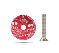 HUVZOR 1 pièce Bouchon de Potence VTT, Élégant, Tige de Casque, Alliage Vélo, Capot Supérieur de Fourche Avant, pour Vélo de Route, Cyclocross, VTT et Highway Bicycle(rouge)