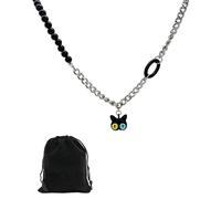HUVZOR 1 pièce Collier chat noir, collier chat pendentif argent, joli bijou porte-bonheur pour amoureux des chats, bijoux pour femmes et filles（A)
