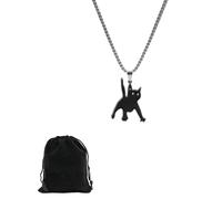 HUVZOR 1 pièce Collier chaton rigolo et peu convaincu, collier chat pendentif, joli bijou porte-bonheur pour amoureux des chats, bijoux pour femmes et filles（A）