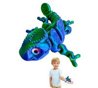 HUVZOR 1 pièce Jouet 3D, caméléon, gecko, caméléon 3D, sculpture mobile flexible, 10 cm,idéal pour le bureau, l'école, la maison et les cadeaux(Vert)