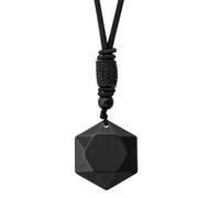 HUVZOR 1 Pièce Pendentif Etoile Collier en Obsidienne Noire Véritables Ajustable Unisexe