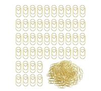 HUVZOR 100Pcs Creative Metal Paper Clips, Mini Anti-Corrosion and Anti-Rust Forme de cœur Pattern Gold Stainless Steel Paper Clips for Office Book Document Photo Decoration Organizing