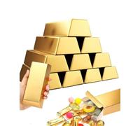 HUVZOR 12 Pcs Fausses Barres d'Or Pirate-Décoration de Fête d'Enfants, Idée de Chasse au Trésor,Accessoire pour Cadeau d'Anniversaire et Événement Thématique,Remplissage de Boîte à Bonbons et Piñata
