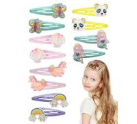 HUVZOR 12 Pcs Unicorn Hair Clips for Girls, Mermaid Flower Barrettes with Glitter, Rainbow Butterfly Hair Clips for Baby Girls as Birthday and Party Gifts, 6 styles