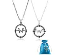 HUVZOR 2 pièce « W » Mercredi Cosplay Accessoires Collier Unisexe Fans W Symbole Personnalité Pendentif pour Homme et Femme Gothique Lolita Collier Halloween Décoration, Avec sac de rangement