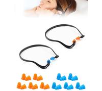 HUVZOR 2 Pièces Bouchons D'Oreilles Montés Sur La Tête Et 10 Paires De Bouchons D'Oreilles De Remplacement,D'Oreilles Antibruit,En Silicone Étanches,Nager Et Travailler