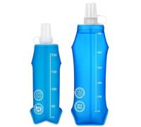 HUVZOR 2 Pièces Gourde Souple - Flasque Running d'Eau Réutilisable - Anti-Poussière et Anti-Fuite, pour Sacs d'Hydratation, Course à Pied, Randonnée, Camping, Cyclisme, Voyage（250ml+500ml）