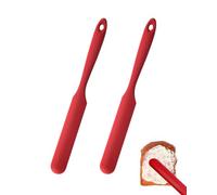 HUVZOR 2 pièces Petit Spatule en Silicone Grattoir Flexible et Antiadhésif, Ustensile de Cuisine pour la Cuisson pour Mélanger Remuant Raclant (23cm, rouge)