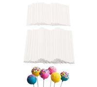 HUVZOR 200 Pièces Bâtons de Sucette,100 pièces 10cm+100 pièces 15cm Batonnet Pop Cake,Bâton Sucette Pop Cake,Bâtons Sucettes Cake Pop Sticks,pour Faire des Sucettes,des Gâteaux,Cupcake(Blanc)
