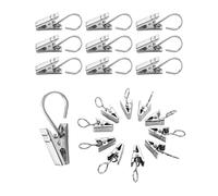 HUVZOR 20pcs Pince Attache Rideau, Clips de Rideau, Acier Inoxydable, Petits Clips de Rideau en métal avec Crochets, pour Rideaux de Douche et de fenêtre