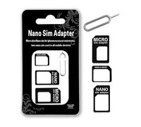 HUVZOR 3 lots 4 in1 SIM Nano Adaptateur de Carte, 3 Set Nano SIM Cartes Kit, Adaptateur SIM et Epingle D'ejection, pour Smartphones