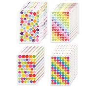 HUVZOR 36 pièces Feuilles Gommettes Autocollantes Enfants,Kids Stickers Forme de Coeurs Étoiles Pois Autocollants Colorés pour DIY Accessoires Activites Manuelles pour Enfants