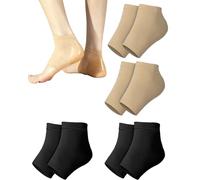 HUVZOR 4 paires Chaussettes Hydratantes Réutilisables pour la Nuit,Talon en Gel Ventilé à Bout Chaussettes Ouvert Silicone Souple Chaussette,Améliorer Pieds Secs et Craquelés