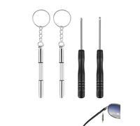 HUVZOR 4 Pièce Tournevis À Lunettes, 3 En 1 Tournevis Lunettes Opticien Pour Lunettes, Mini Tournevis À Deux Bouts, Porte Clés De Poche Pour Lunettes, Montres