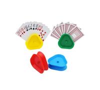 HUVZOR 4 Porte-Cs à Jouer Mains Libres, Support de Poker Plastique pour Enfants et Adultes, Organisateur de Cs et Jeux de Société avec Base Stable pour Parties en Famille ou Entre Amis