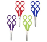 HUVZOR 4Pcs Ciseaux à Quatre Trous, Ciseaux d'Apprentissage pour Enfants avec Double Poignée, Ciseaux Mère-Enfant pour École et DIY, Ciseaux de Bricolage Sécurisés (17 cm)