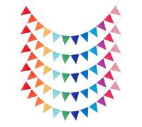 HUVZOR 5 pièces Guirlande Fanions Extérieur, 36 Fanion Guirlande Guinguette (13x17cm), 2.5m Drapeaux de Triangle de Décoration Festive pour Anniversaire, Jardin, Fête, Festival, Mariage (Colorés)