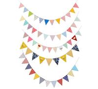 HUVZOR 5 pièces Guirlande Fanions Extérieur, 36 Fanion Guirlande Guinguette (13x17cm), 2.5m Drapeaux de Triangle de Décoration Festive pour Anniversaire, Jardin, Fête, Festival, Mariage (Coloré2)