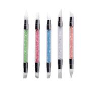 HUVZOR 5 pièces Pinceaux en Silicone Nail Art, Sculpture Stylo Kit, Silicone Nail Art Sculpture Pen, Double Tête Pinceaux Nail Art Outils pour Design Peinture Manucure
