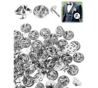 HUVZOR 50 pièces de Fermoir Pins, Attache Pins, Papillon d'Embrayage Cravates Tie Pin's, pour Loisirs Créatifs DIY