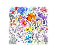 HUVZOR 50pcs Autocollants de Fleurs, autocollant fleur esthétiques en vinyle pour ordinateur portable, bouteille d'eau, casque, skateboard, adultes, enfants, adolescents, filles, garçons