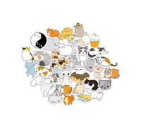 HUVZOR 50pcs autocollants en forme de chat mignon,autocollant chat autocollant, pour ordinateur portable,planche à roulettes,bouteilles d'eau,téléphone,guitare,autocollants de dessin animé