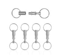 HUVZOR 5Pcs Porte-Clés à Dégagement Rapide Porte tachables Porte Cle double ressort fendu fermoir à chaîne séparée, porte-clé pratique, accessoire cadeau, Argenté