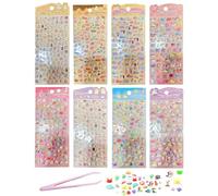 HUVZOR 8 Feuilles Mini Autocollants 3D Puffy, mini autocollants mignons pour enfants, Animaux Kawaii, Autocollants 3D pour enfants, Imperméables, pour coques de téléphone, Avec des pinces à épiler