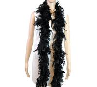 HUVZOR Boa en Plumes Naturelles de Dinde 1.8m - Fait Main pour Décoration de Fête, Mariage, Costume et Centre de Table, Idée Cadeau Noël et Événement Spécial