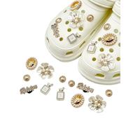 HUVZOR Charmes et Perles 12 Pièces Charme Chaussure en Strass,Accessoires Décoratifs pour Chaussures Femme,DIY Customisation Cadeau Créatif - Ensemble de Breloques Cristal avec Motifs Élégants