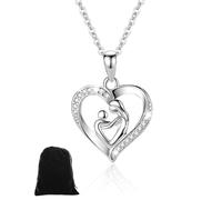 HUVZOR Collier avec pendentif en forme de cœur pour femme avec zircone cubique délicate, pendentif en forme de cœur Bijou cadeau pour femme petite amie Elle pour un anniversaire, un mariage