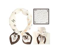 HUVZOR Foulard en Satin pour Femme - 70x70cm Bandanas Ensemble de Soie, Écharpe carrée rétro pour femme avec lettre H pour Chapeaux, Cou, Tête, écharpe