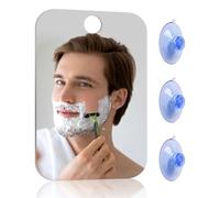 HUVZOR Miroir de Douche 17x13cm sans Buée - Adhésif Fort, Cadre Absent, Surface Grand Angle pour Rasage Précis et Soins Personnels sous la Douche