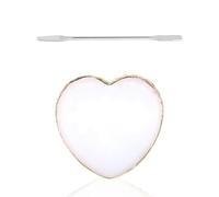 HUVZOR Palette de Maquillage de Vernis à Ongles En RéSine Plaque de MéLange de Couleur Bord doré Support pour Ongles en Forme de CœUr Outils de MéLange CosméTiques Spatules(Argent)