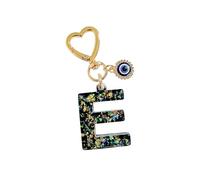 HUVZOR Porte-clés avec Initiales pour Filles et Femmes, Porte-clés Lettre en Résine, avec pendentif L'œil de Dieu, pour Femmes Filles Portefeuilles Sac à Main Charme