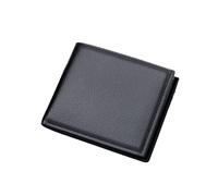 HUVZOR Portefeuille Homme en Cuir Véritable Noir Format Paysage - Portefeuille Fin avec Porte Permis, Design Vintage et Moderne, pour Noël et Toutes Occasions
