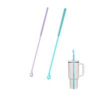 HUVZOR Silicone Brosse à Nettoyer Biberons 2PCS Réutilisable pour Pailles Verre,Pailles INOX,Pailles Smoothie et Gobelet Paille,Poignée Antidérapante Souple et Flexible,6mm+9mm,Bleu Ciel