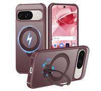 HuwaiH Anneau magnétique rotatif à 360° pour Google Pixel 9/9 Pro/10/10 Pro, compatible avec MagSafe, coque de téléphone de qualité militaire, résistante aux chocs, anti-rayures et translucide mat