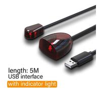 HUWB-Extension de télécommande infrarouge universelle IR,sans délai,récepteur de commande d'émetteur-récepteur infrarouge,adaptateur USB pour boîtier TV DVD PVR 3.5mmwith lights 5M